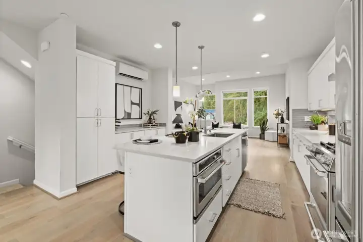 Kitchen with eating space (staged)