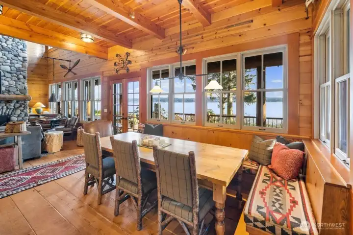 COZY WINDOW SEATING FOR DINING OR CASUAL ENTERTAINING OFF THE KITCHEN