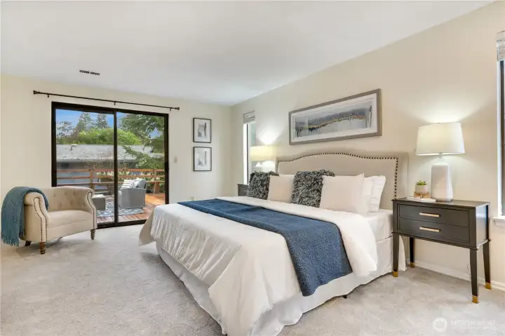 Spacious Primary Bedroom that opens to an expansive 700 sf deck!