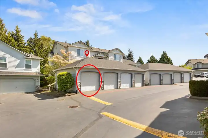 A private garage provides secure parking and valuable additional storage.