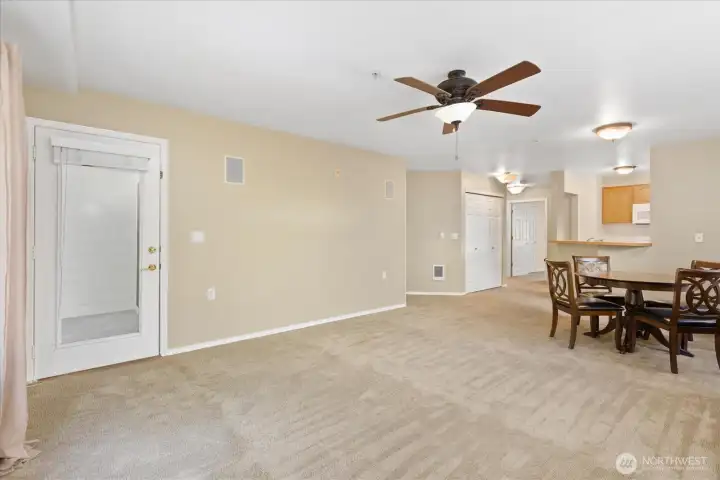 Door leads to private back patio and yard.
