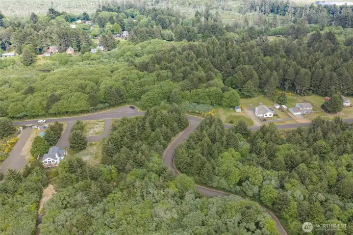 View of all 3 lots from the sky