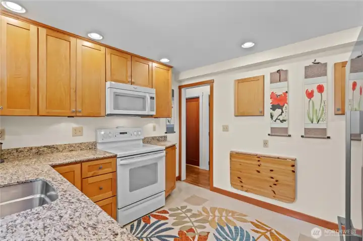 Kitchen with built-in storage.