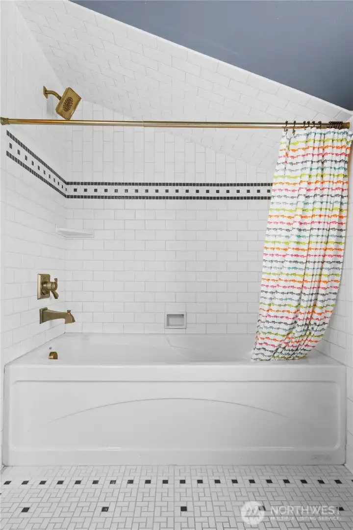 Upstairs: Updated Bathroom with Tile Accents!