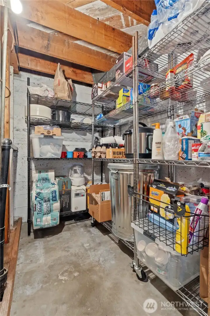 Basement: Pantry at the bottom of the stairs.