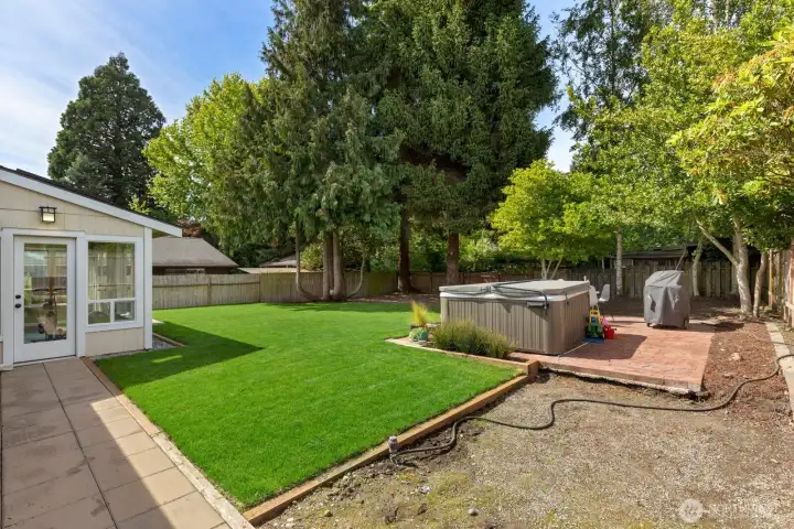 Backyard and Hot Tub
