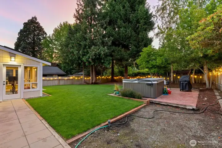 Backyard and Hot Tub