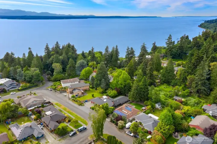 Drone Shot of Home and Puget Sound