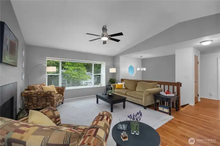 The open-concept living and dining areas create a comfortable space for everyday living and entertaining The open-concept living and dining areas create a comfortable space for everyday living and entertaining