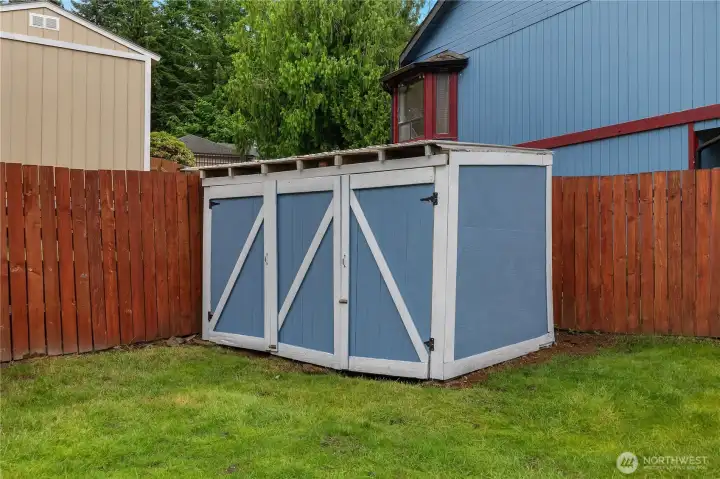 Extra outdoor storage space makes it easy to keep yard tools and seasonal items neatly tucked away Extra outdoor storage space makes it easy to keep yard tools and seasonal items neatly tucked away