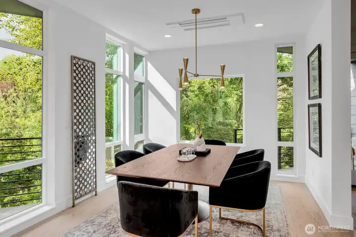 Dining with all of the natural light.