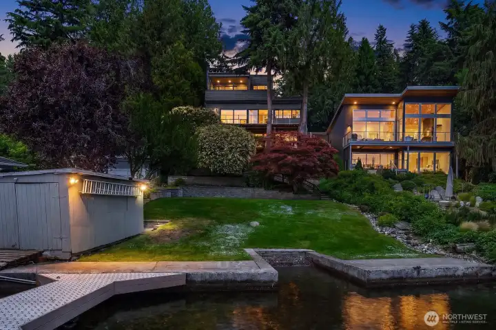 Highly sought after west-facing waterfront offers prime views.