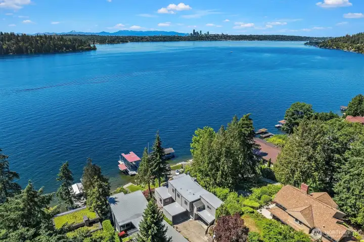 Ideally situated on nearly half an acre along Mercer Island's prized western shoreline.