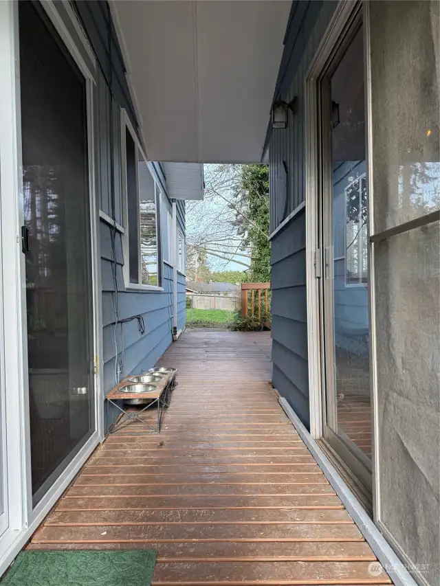 View of back deck and Spa Room