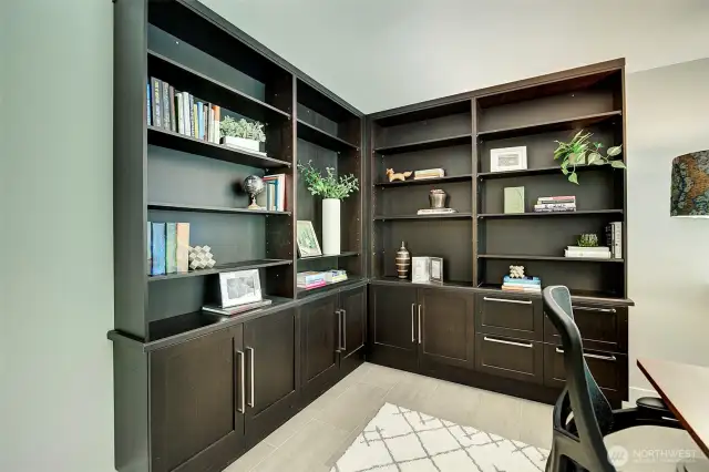 Built in shelving office space