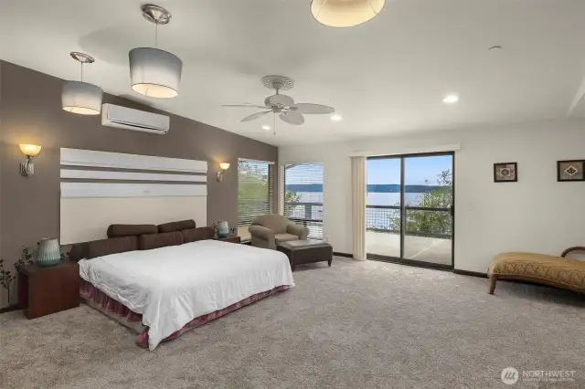 Lake views and balcony from your primary suite