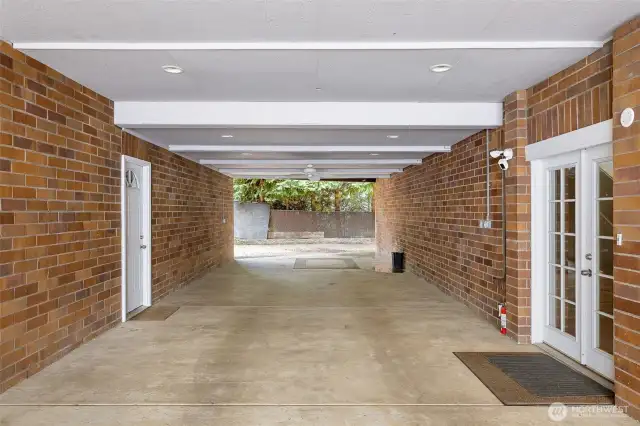 Breezeway separates garage from house