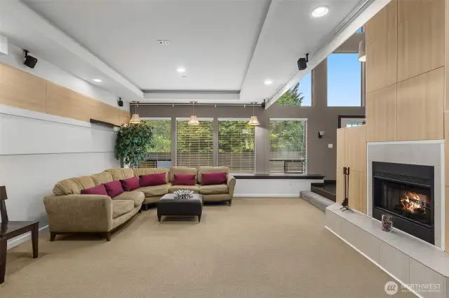 Living room with fireplace