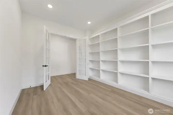 Study with built-in bookcase