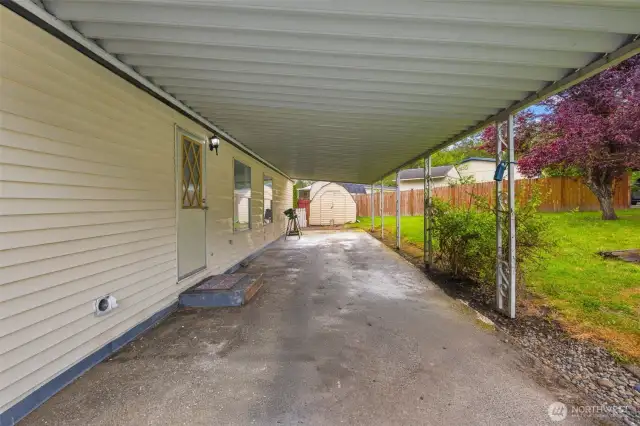 Large carport w/ room for 2 cars