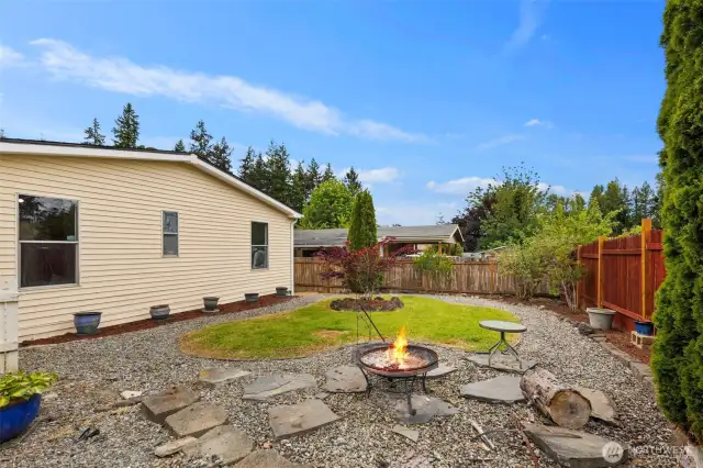 Fully fenced backyard