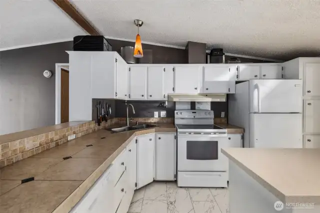 Open kitchen to living room