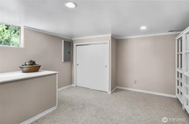 4th bedroom or play area.  Fresh paint and carpet throughout the lower level