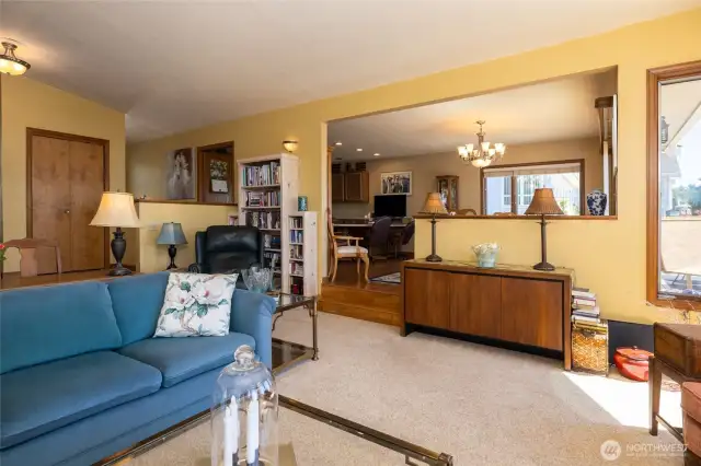Living room towards dining and kitchen...