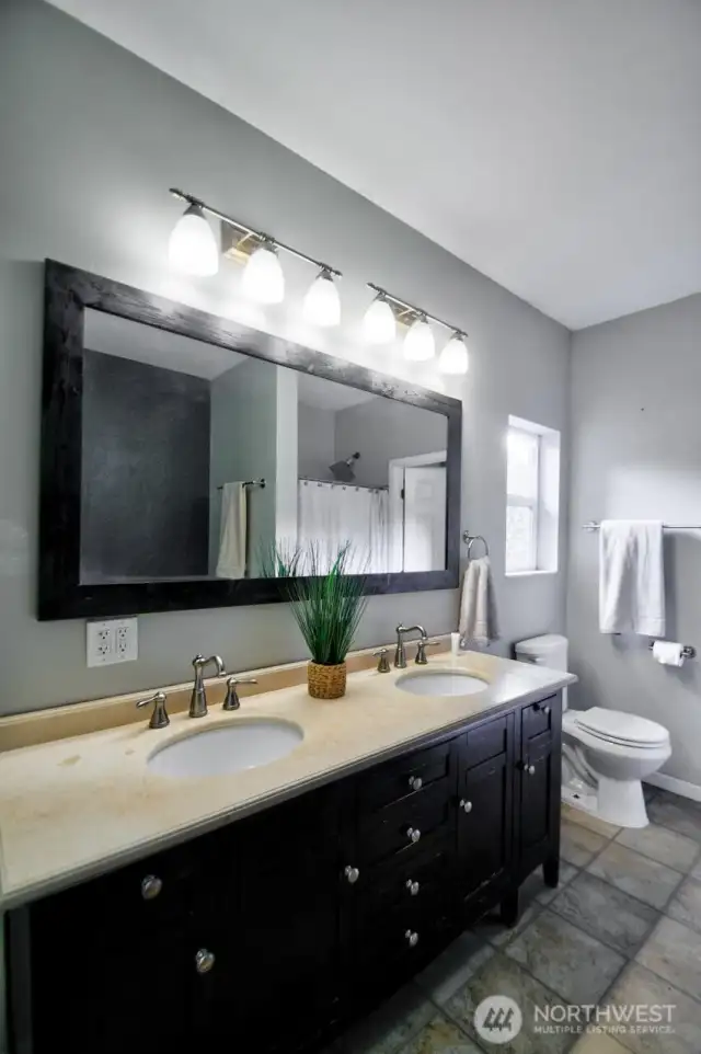 Primary bathroom - double sinks and lots of counter space!