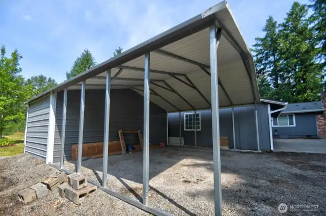 2-car carport with extra storage