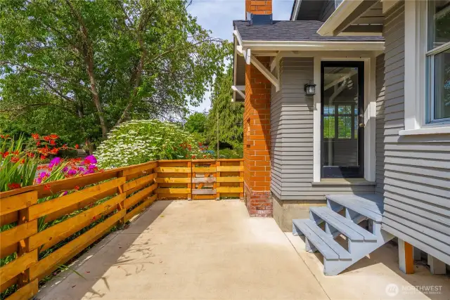 Front porch off living room.