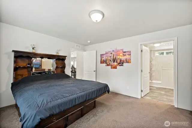 Primary bedroom with private ensuite with walk-in closet!
