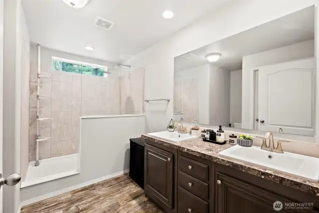 Spacious walk-in shower!