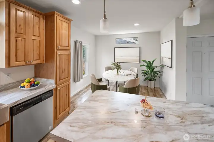 Virtual staging -Kitchen area, Dining room area