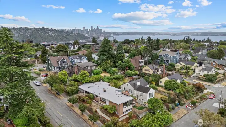 Aerial View of McGraw & 28th w/DT Seatttle in the Foreground.