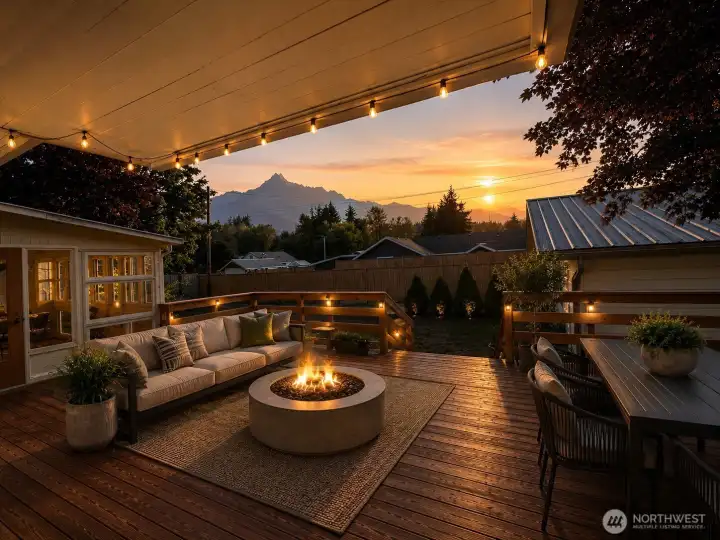 Virtually staged deck