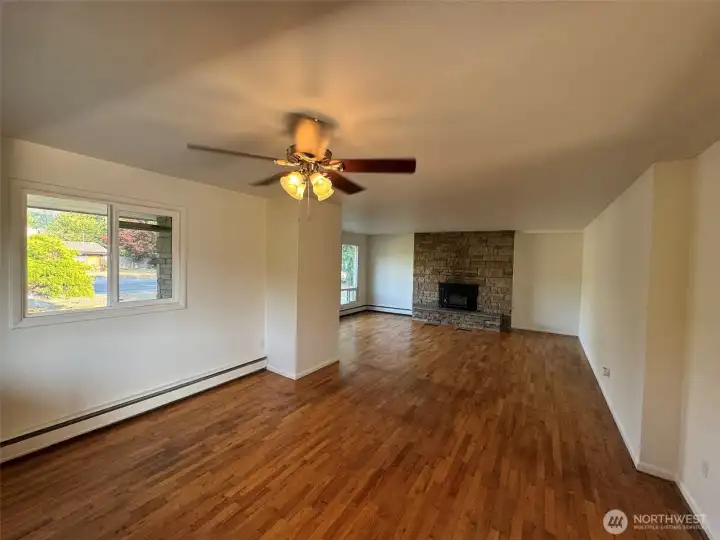 Dining area open to living room