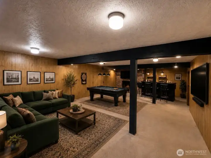 Virtually staged basement