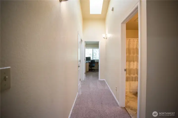 Skylights allow for additional, natural light.