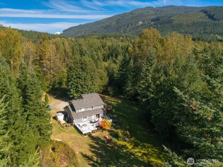 Aerial view of your woodland retreat.