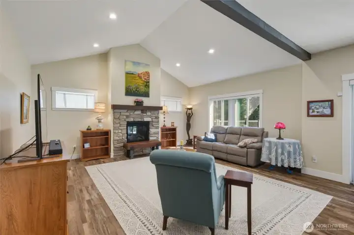 Gas fireplace in the cozy living room