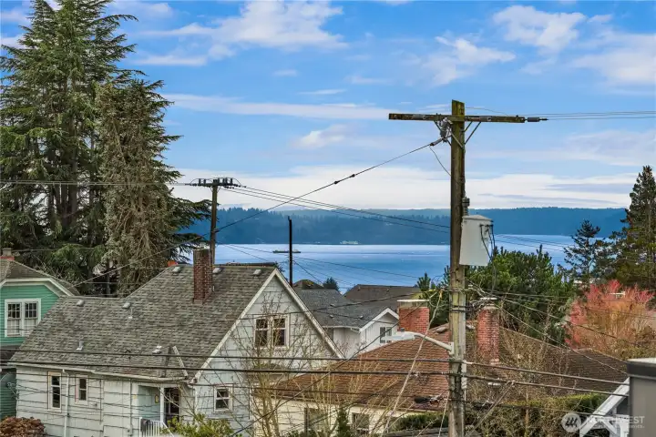 Gorgeous southwest views looking at the end of Vashon Island with the ferry terminal in view.