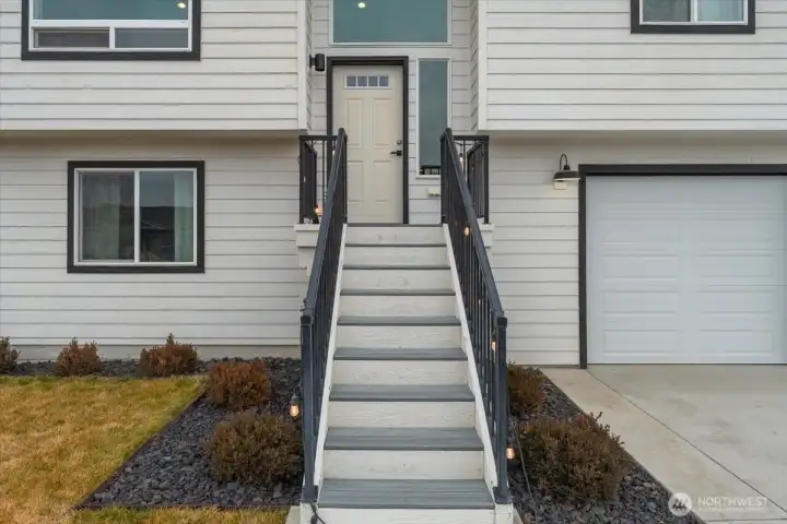 Stairs to front door.