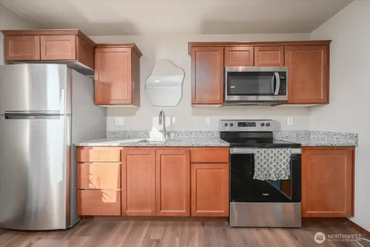 Lower level kitchen.