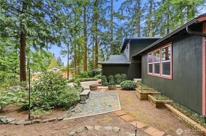 Side view of main entry