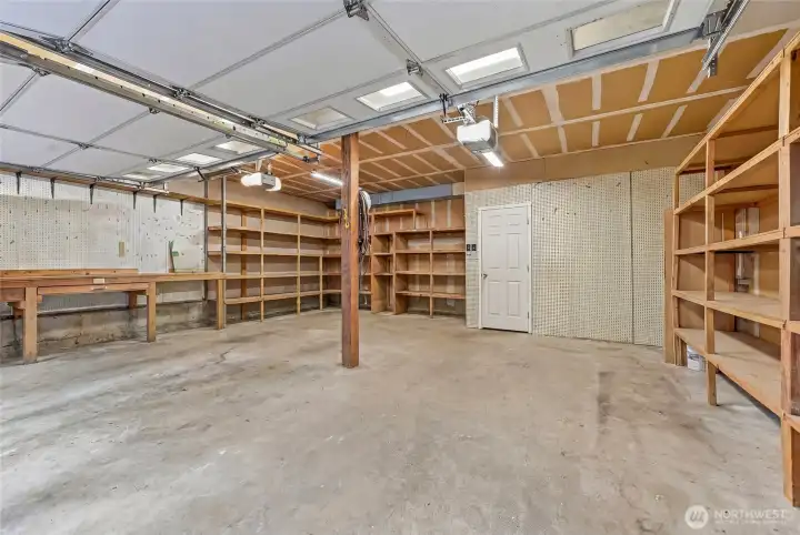 Ample sized garage with plenty of storage