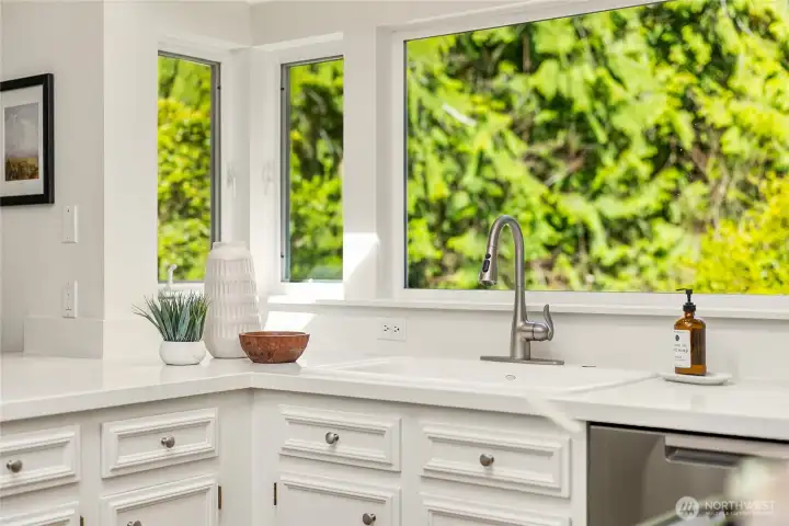 The views from the kitchen counter are breathtaking.