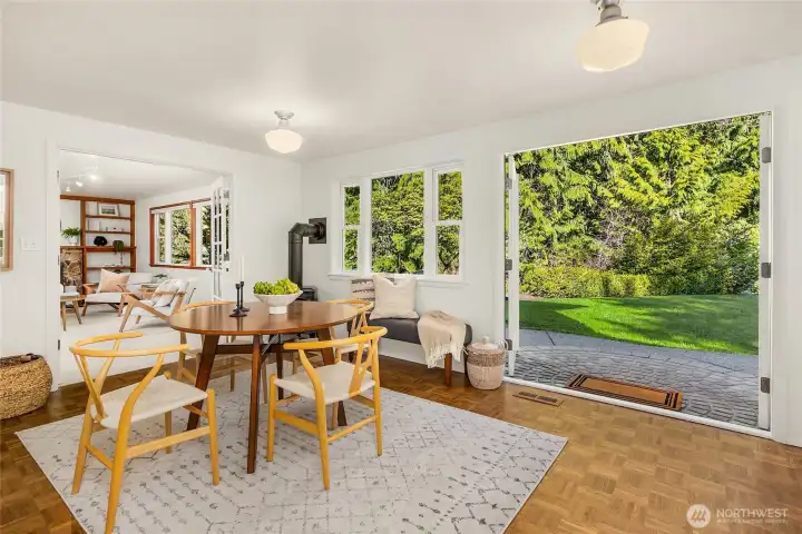 Or step outside and dine on the patio.