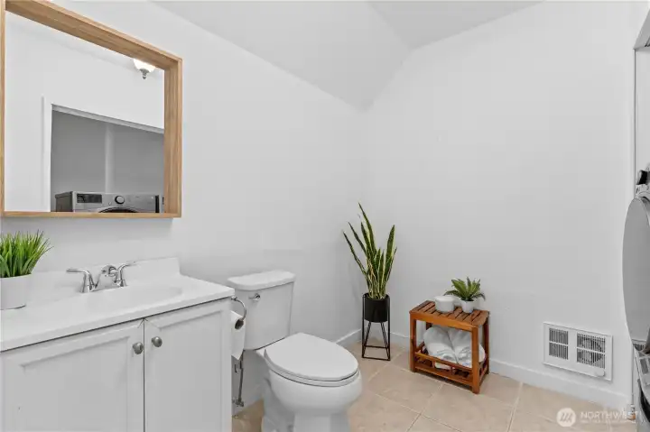Downstairs bath and Laundry.