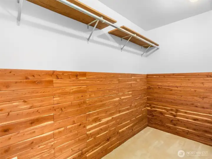 with large cedar lined closet with large cedar lined closet